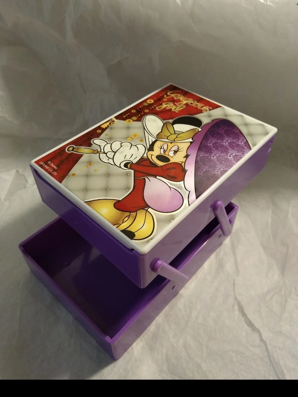 Disney Minnie Mouse 'Gorgeous Girl' Purple & Red Mirror Jewelry Box